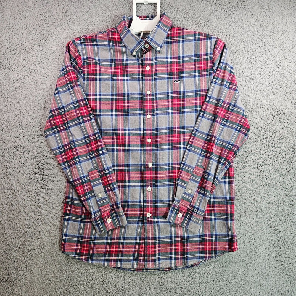 Vineyard Vines Flannel Shirt Boy‎ Large (16) Button Up Long Sleeve Plaid
